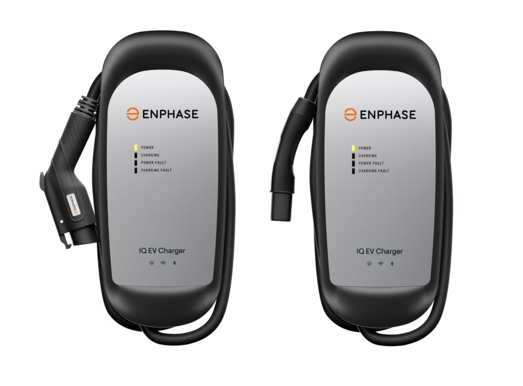 Image of two enphase EV chargers.